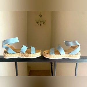 Blue Platform Sandals